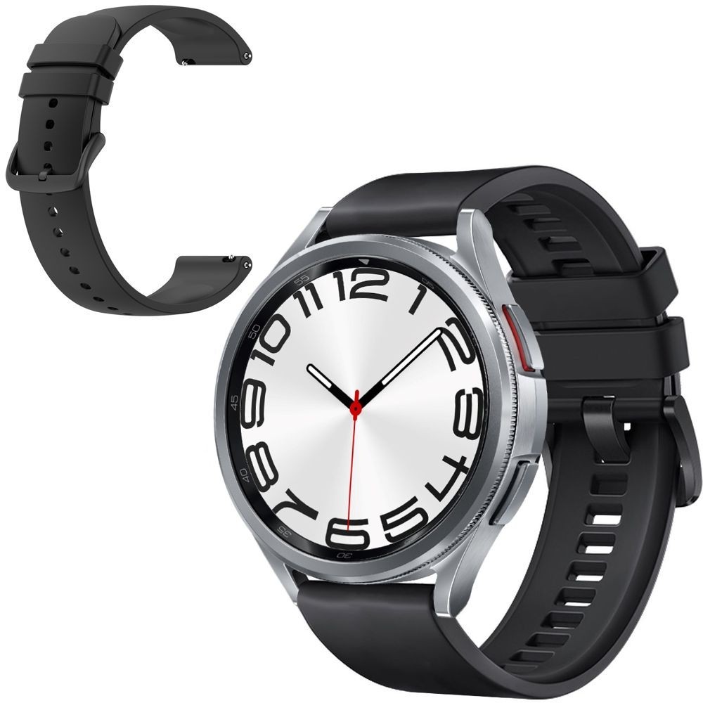 Pasek Silikonowy Strap One | Czarny do Samsung Galaxy Watch 6 Classic 43/47mm
