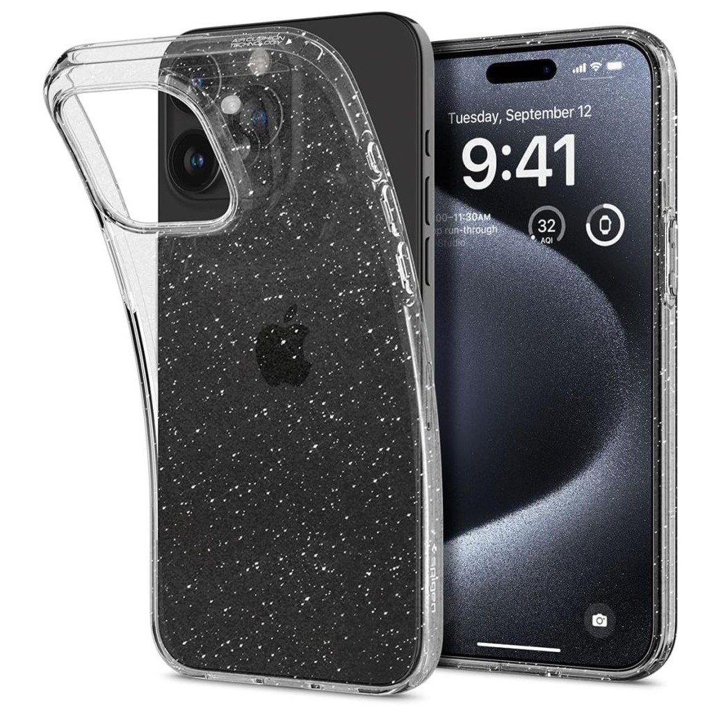 Etui SPIGEN Liquid Crystal Glitter | Crystal Quartz do Apple iPhone 15 Pro |
