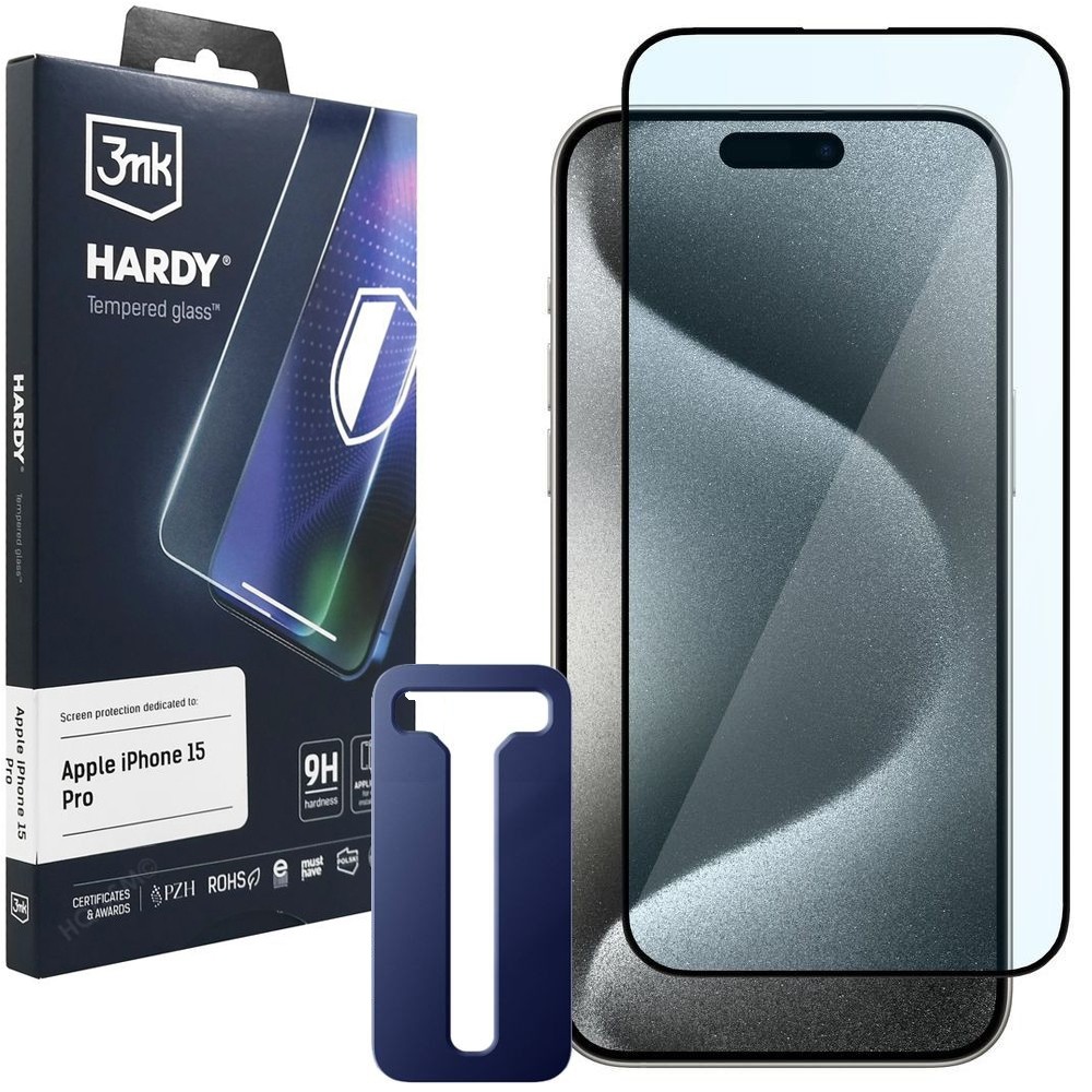 3mk HARDY | Szkło Hartowane 9H do Apple iPhone 15 Pro |