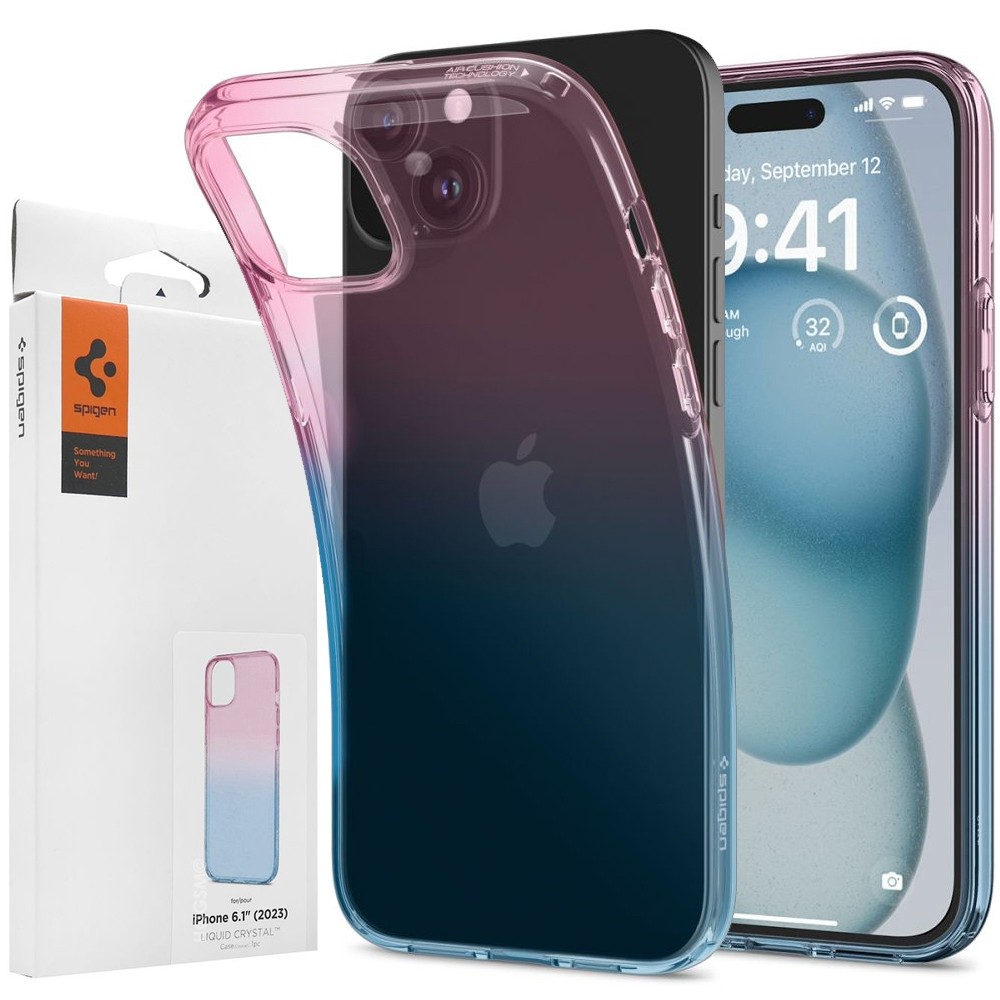 Etui SPIGEN Liquid Crystal | Gradation Pink do Apple iPhone 15 |