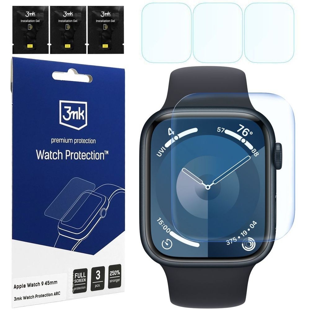 3x Folia Hybrydowa 3mk Watch Protection do Apple Watch 9 45mm