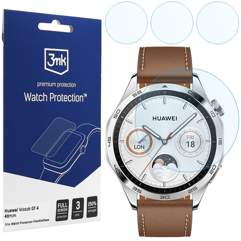 3x Szkło Hybrydowe 3mk Watch Protection do Huawei Watch GT 4 46mm