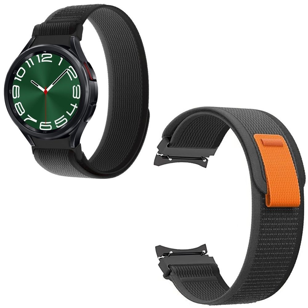 Pasek Velcro Nylon | Black Orange do Samsung Galaxy Watch 6 / Classic