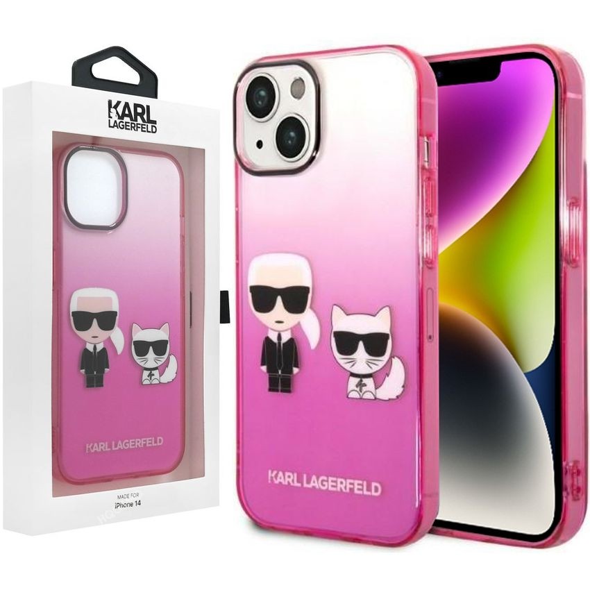 Etui Karl Lagerfeld HardCase | Choupette | Clear Pink do Apple iPhone 14 |