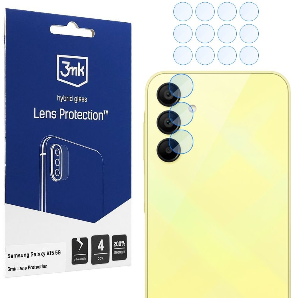 4x 3mk Lens Protection | Szkło Ochronne na Obiektyw Aparat do Samsung Galaxy A15 / 5G