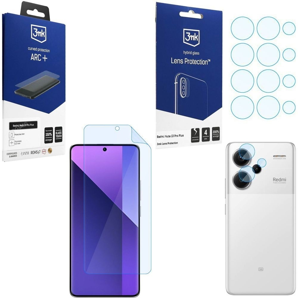 FOLIA 3mk Curved Protection ARC+ 4x APARAT Lens Protection do Xiaomi Redmi Note 13 Pro+ Plus 5G