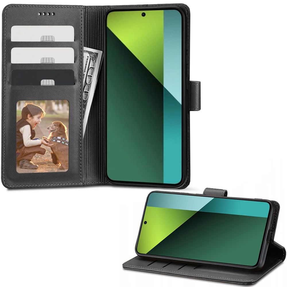 Etui z Klapką Wallet Case | Czarne do Xiaomi Redmi Note 13 Pro 5G / POCO X6