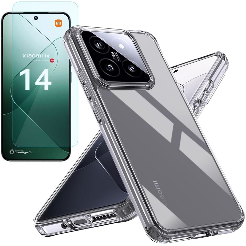 Pancerne Etui 3mk Armor Case | Clear + SZKŁO do Xiaomi 14 |