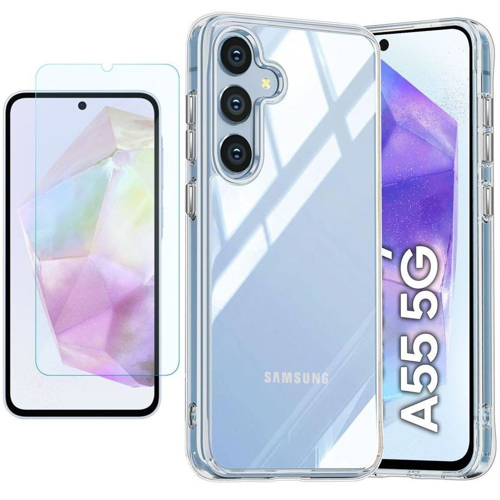 Pancerne Etui 3mk Armor Case | Clear + SZKŁO do Samsung Galaxy A55 5G