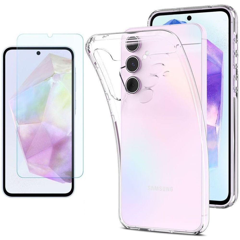 Etui 3mk Clear Case | Bezbarwne + SZKŁO do Samsung Galaxy A55 5G