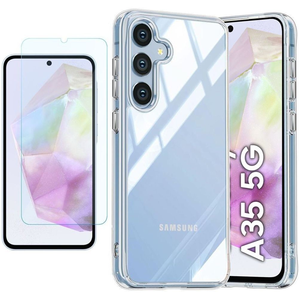 Pancerne Etui 3mk Armor Case | Clear + SZKŁO do Samsung Galaxy A35 5G