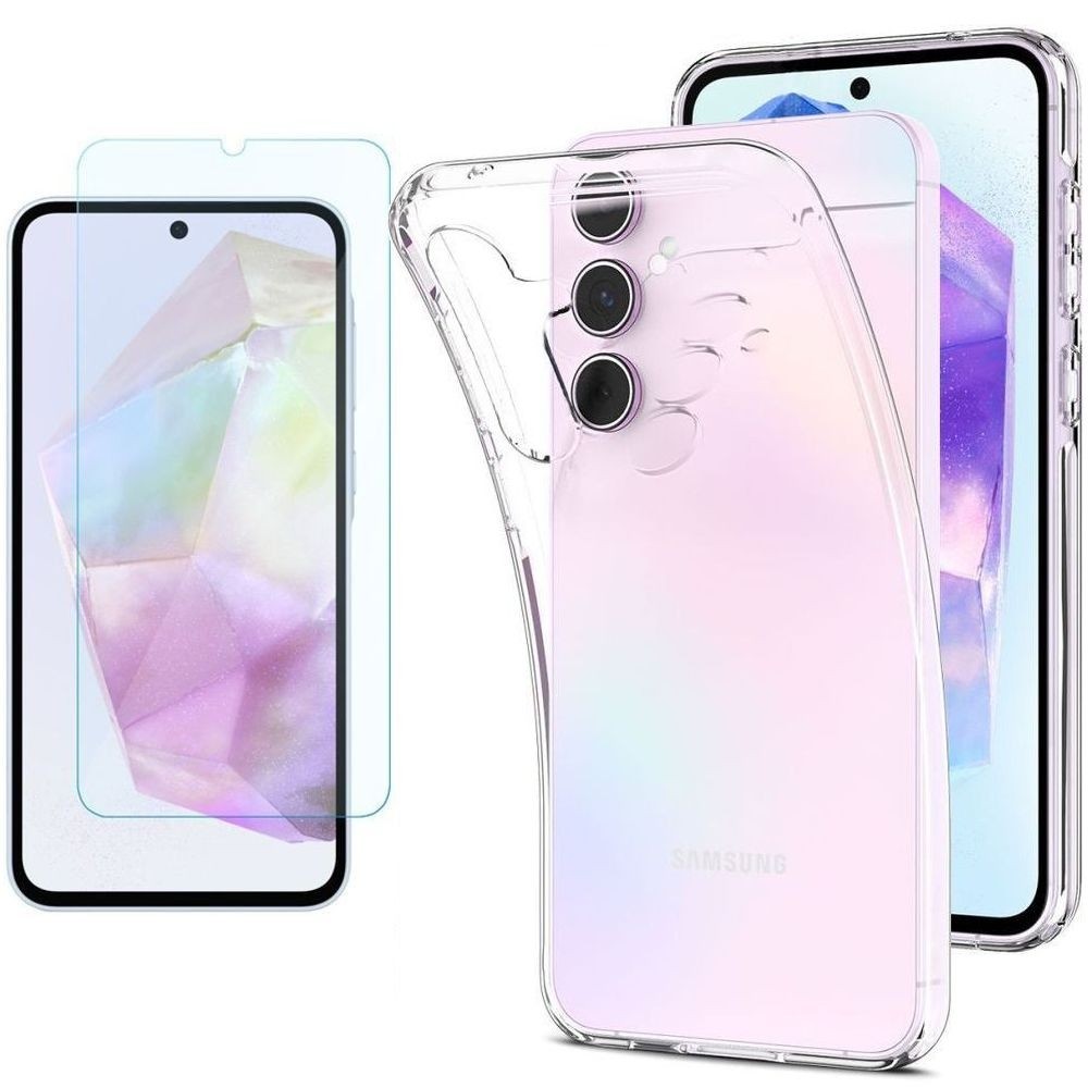 Etui 3mk Clear Case | Bezbarwne + SZKŁO do Samsung Galaxy A35 5G