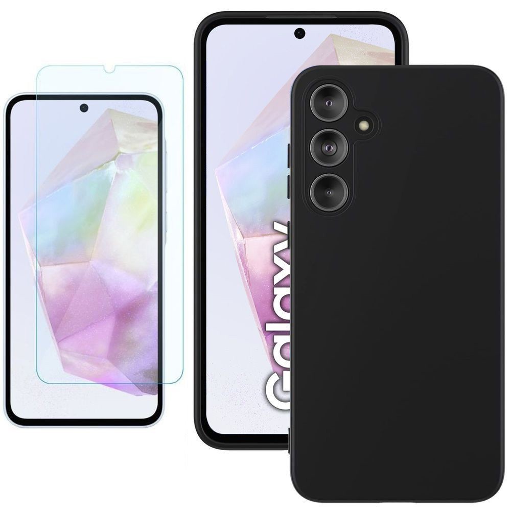 Cienkie Etui 3mk Matt Case | Black + SZKŁO do Samsung Galaxy A35 5G