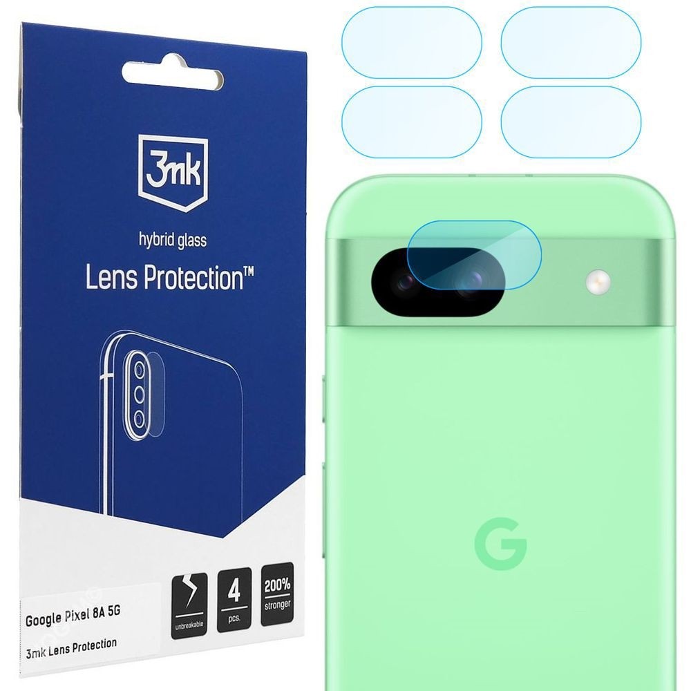 4x 3mk Lens Protection | Szkło Hybrydowe na Obiektyw Aparat do Google Pixel 8a