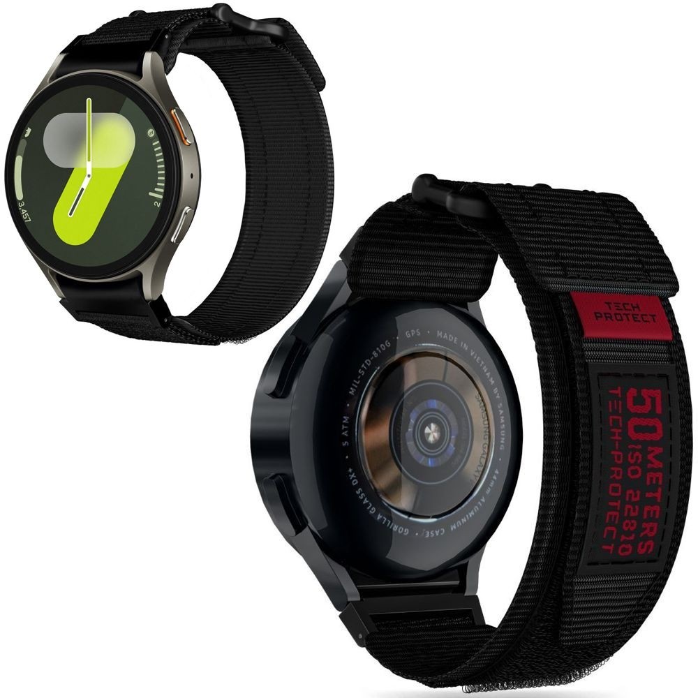 Pasek Rugged Strap Nylon | Czarny do Samsung Galaxy Watch 7 / LTE