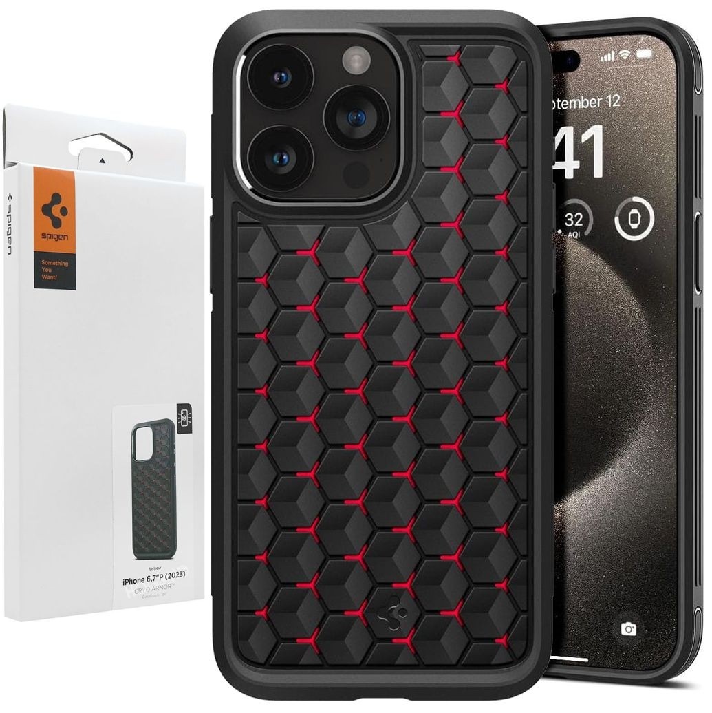 Etui Chłodzące SPIGEN Cryo Armor | Cryo Red do Apple iPhone 15 Pro Max