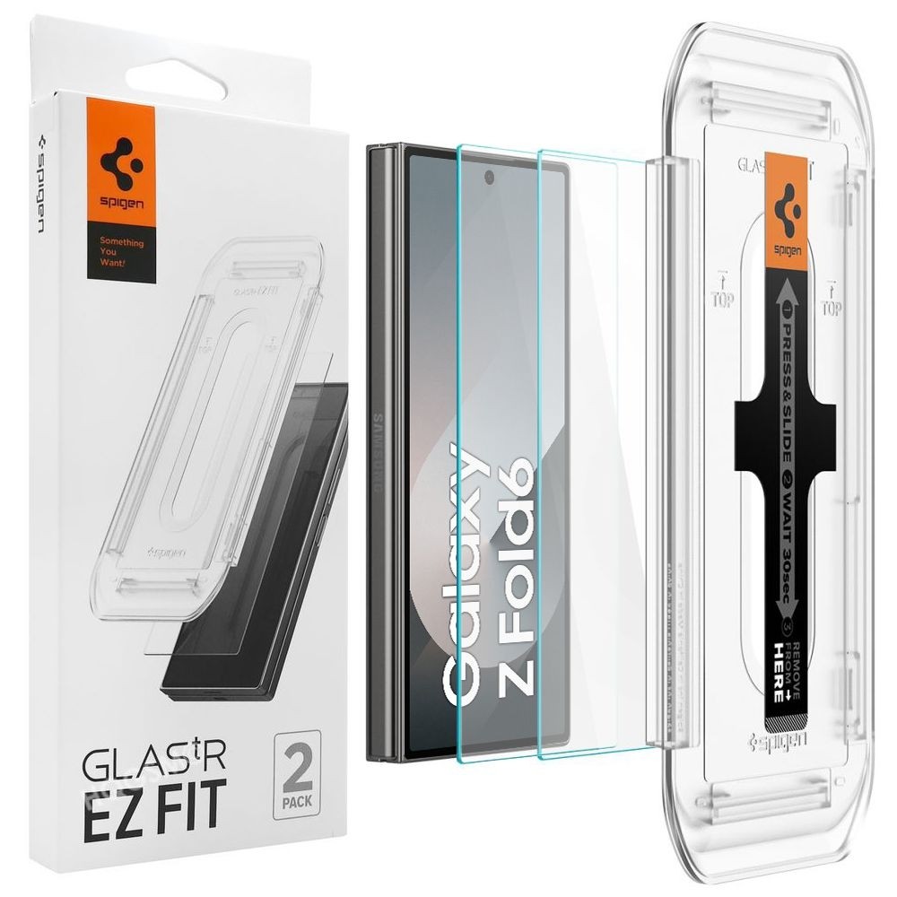 2x Szkło Hartowane SPIGEN GLAS.tR EZ FIT + Ramka Instalacyjna do Samsung Galaxy z Fold6