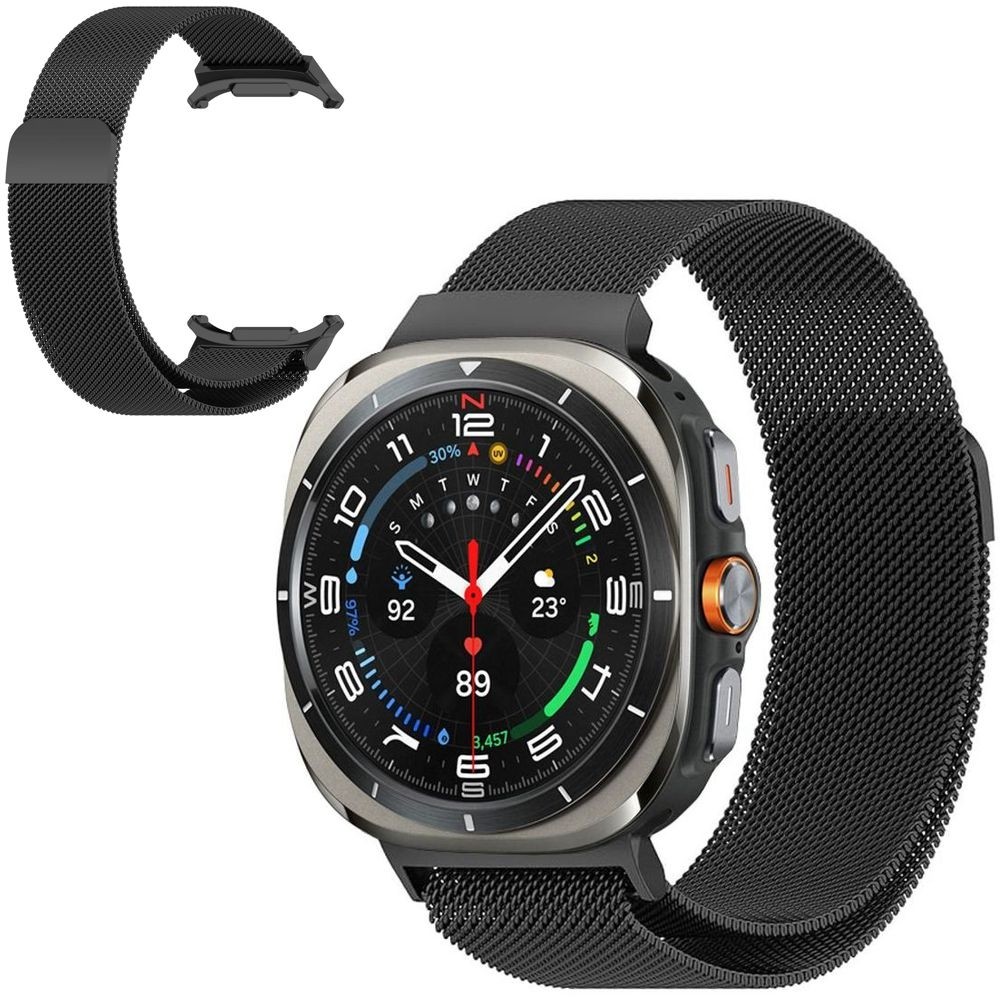 Pasek Bransoleta Siatka Milanese Mesh Band | Black do Samsung Galaxy Watch Ultra