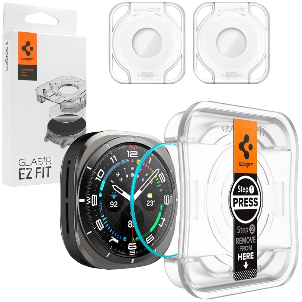 2x SPIGEN Glas.tR EZ FIT Szkło Hartowane + Aplikator do Samsung Galaxy Watch Ultra