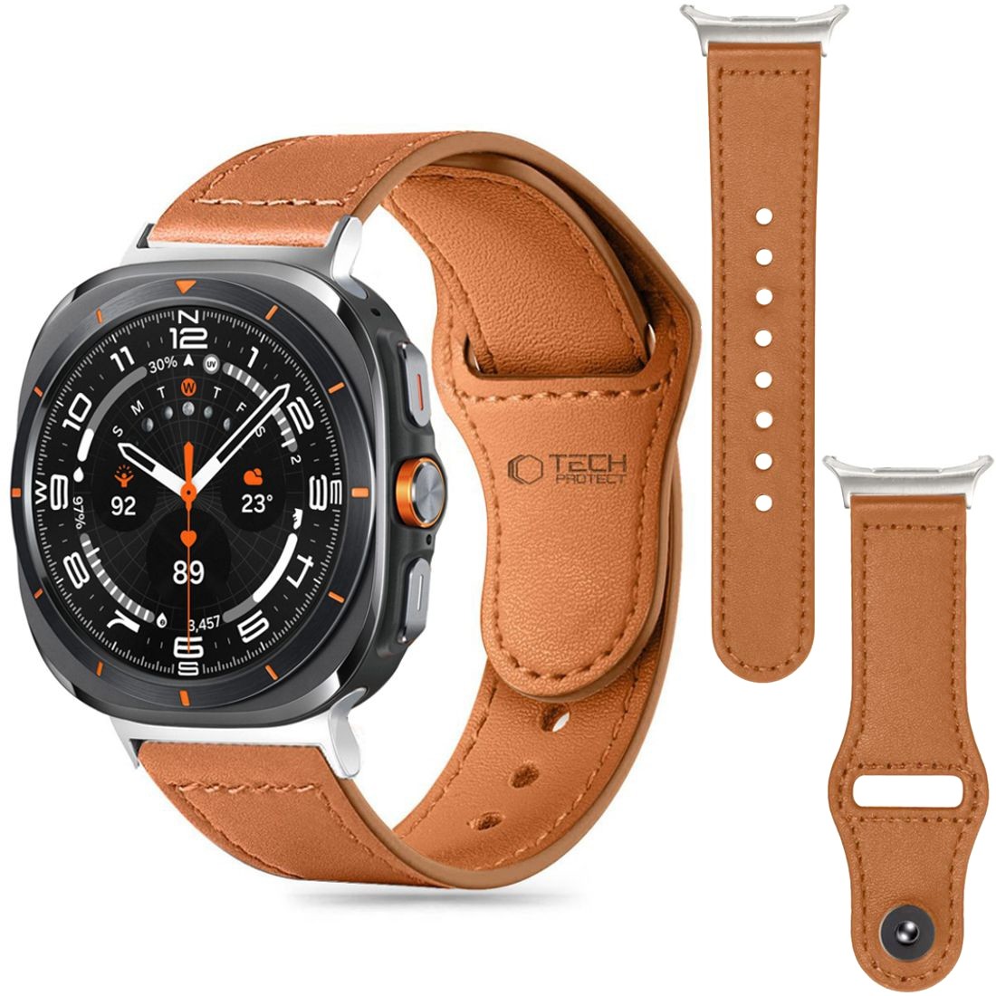 Skórzany Pasek Leather Strap FIT | Brązowy do Samsung Galaxy Watch Ultra