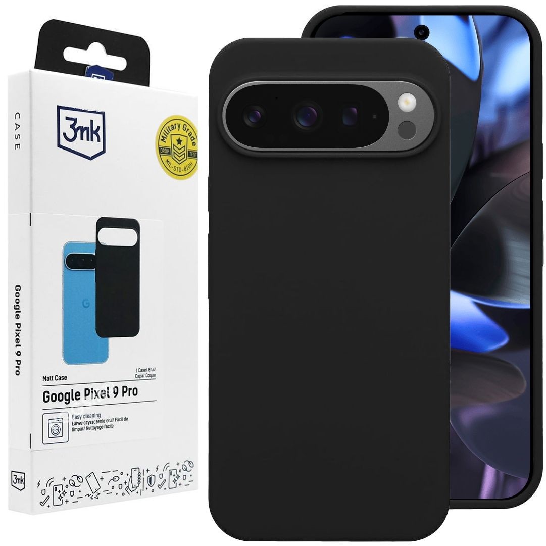 Cienkie Etui 3mk Matt Case | Black do Google Pixel 9 Pro XL