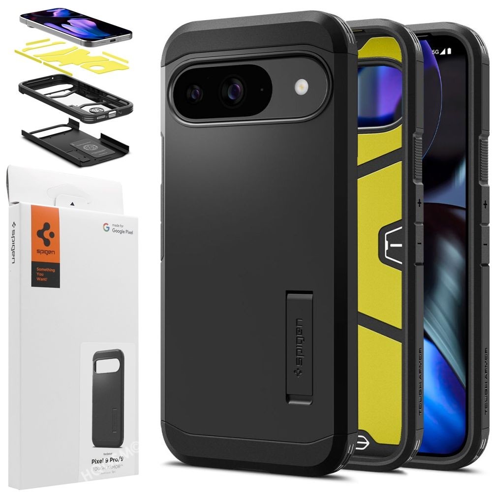 Pancerne Etui SPIGEN Tough Armor | Black do Google Pixel 9 / 9 Pro