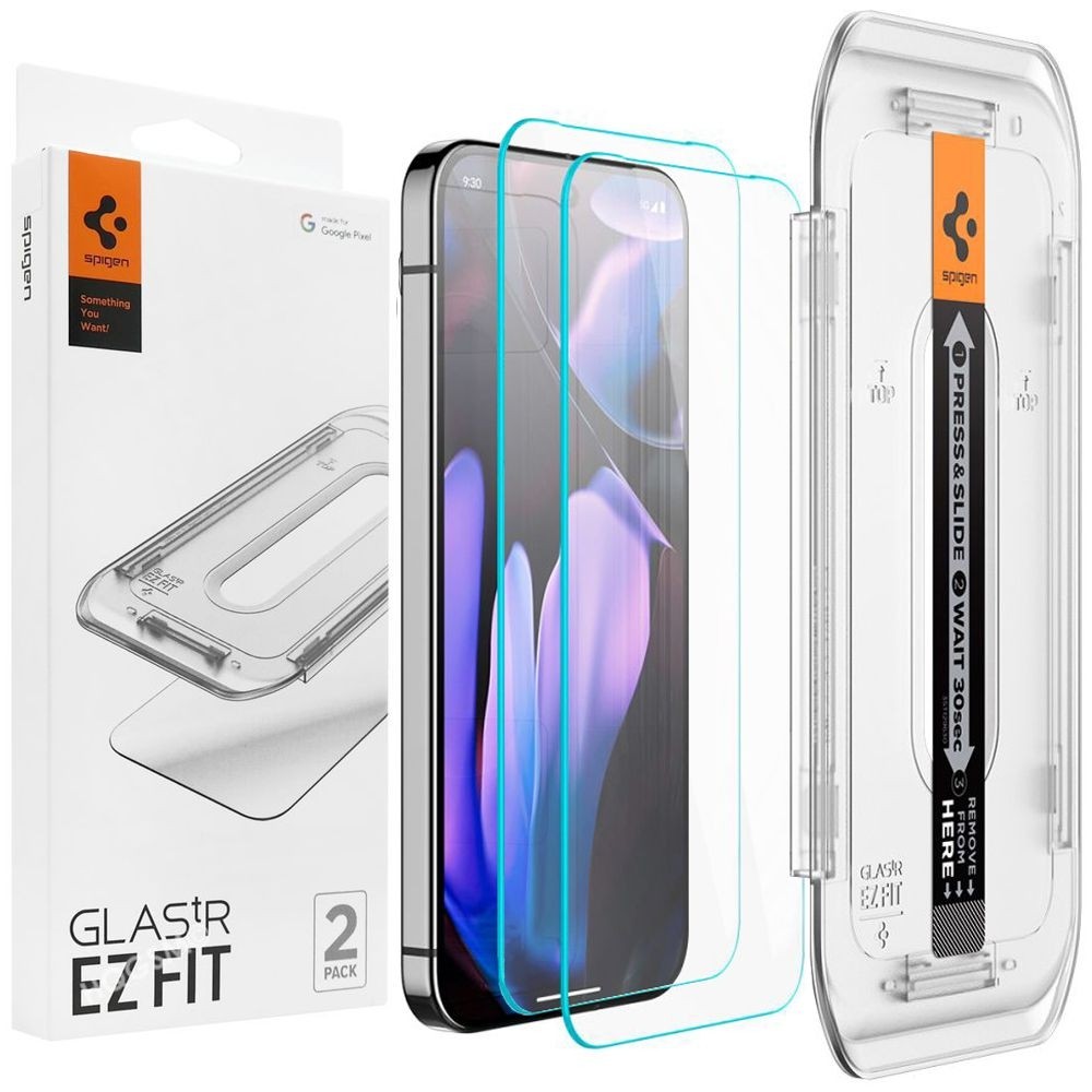 2x Szkło Hartowane SPIGEN GLAS.tR EZ FIT + Ramka Instalacyjna do Google Pixel 9 Pro XL