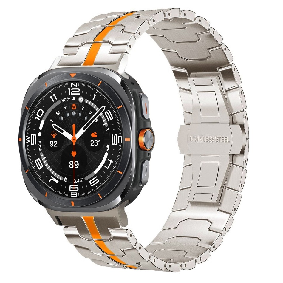 Stalowy Pasek Bransoleta TRACK | Titanium Orange do Samsung Galaxy Watch Ultra 47mm