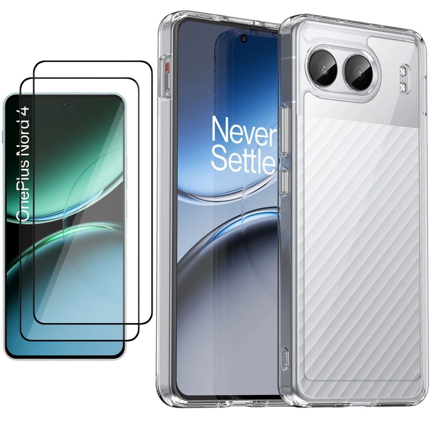 Etui Clear Hybrid Case | Clear + 2x SZKŁO 5D do OnePlus Nord 4