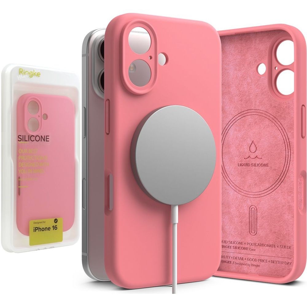 Etui RINGKE Silicone Magnetic | Pink do Apple iPhone 16