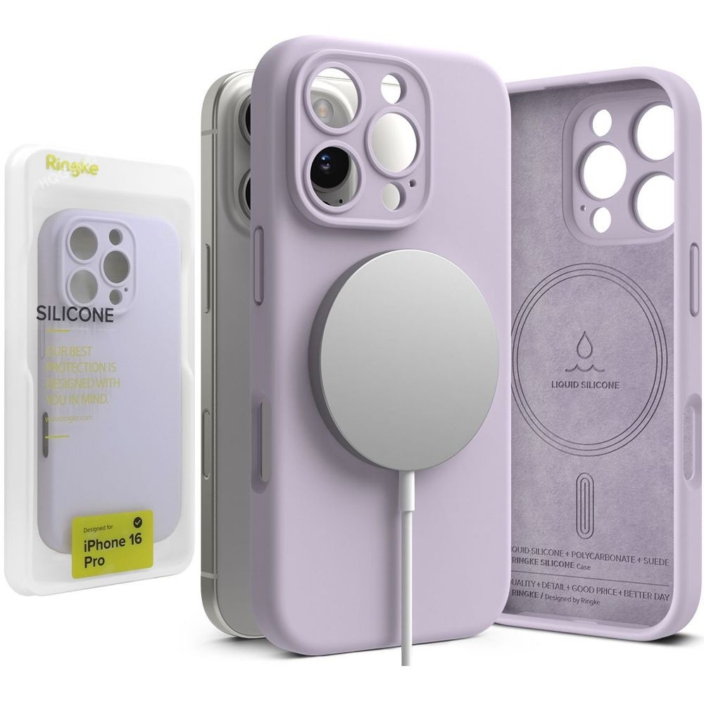 Etui RINGKE Silicone Magnetic | Light Purple do Apple iPhone 16 Pro |