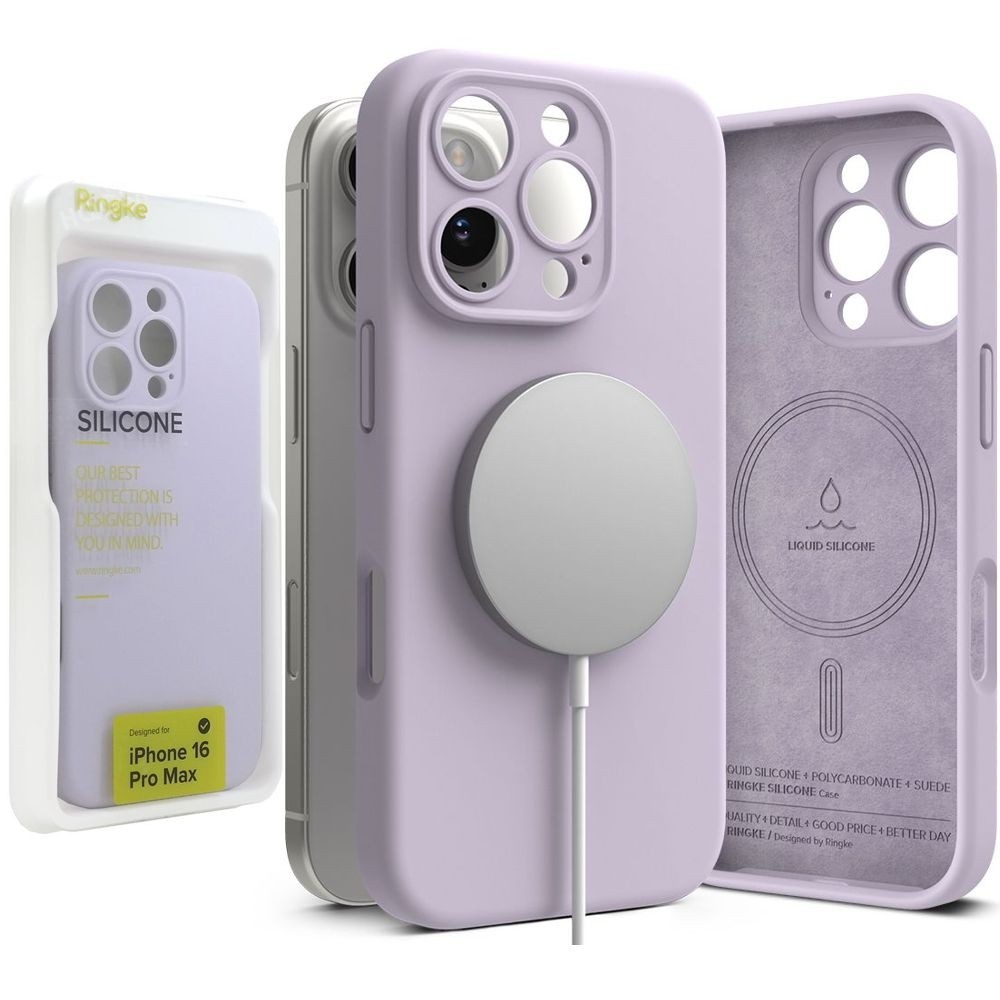 Etui RINGKE Silicone Magnetic | Light Purple do Apple iPhone 16 Pro Max