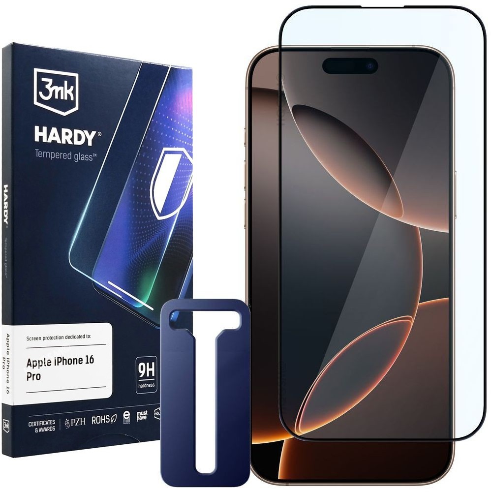 3mk HARDY | Szkło Hartowane PREMIUM 9H do Apple iPhone 16 Pro |