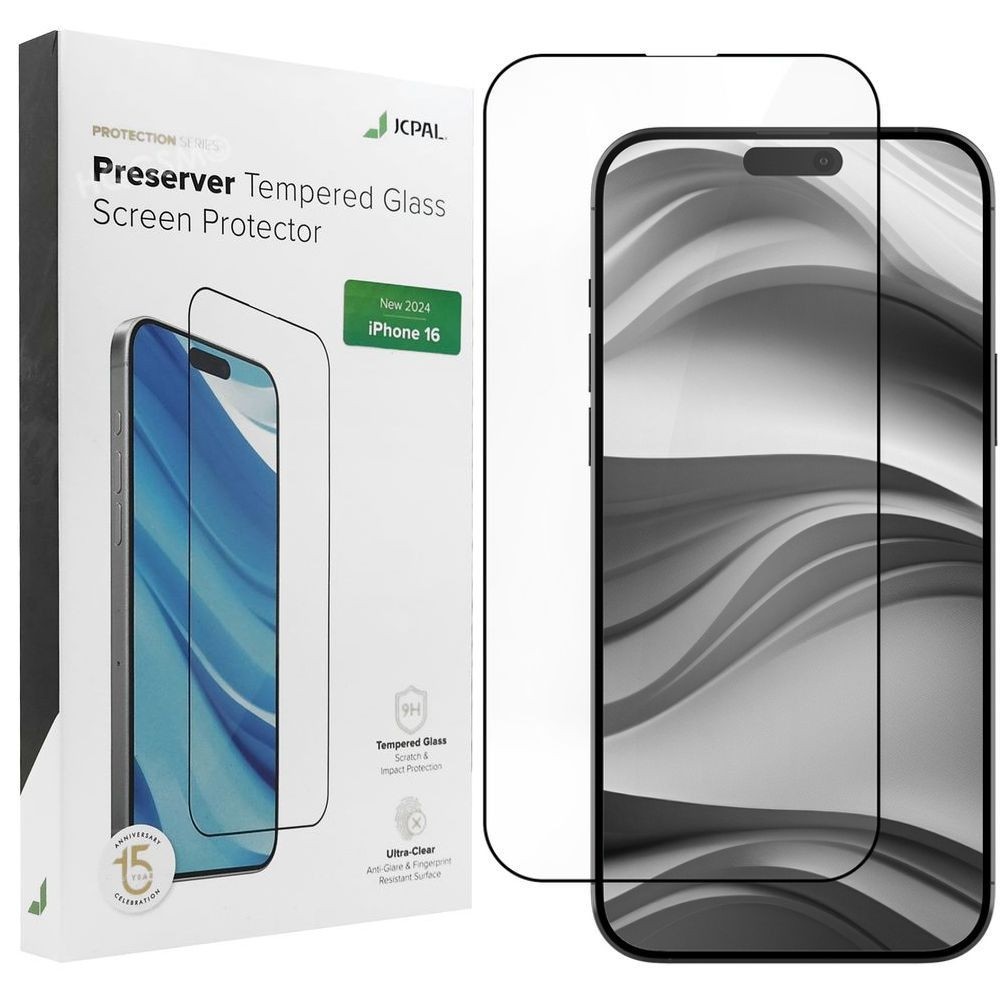 JCPAL Preserver Glass | SZKŁO Hartowane na Cały Ekran do Apple iPhone 16 |