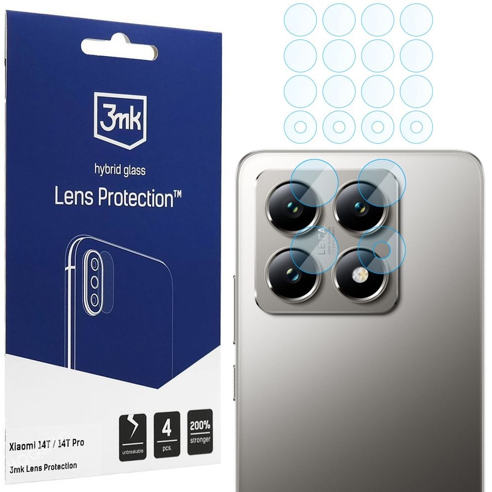 4x 3mk Lens Protection | Szkło Hybrydowe na Obiektyw Aparat do Xiaomi 14T / 14T Pro