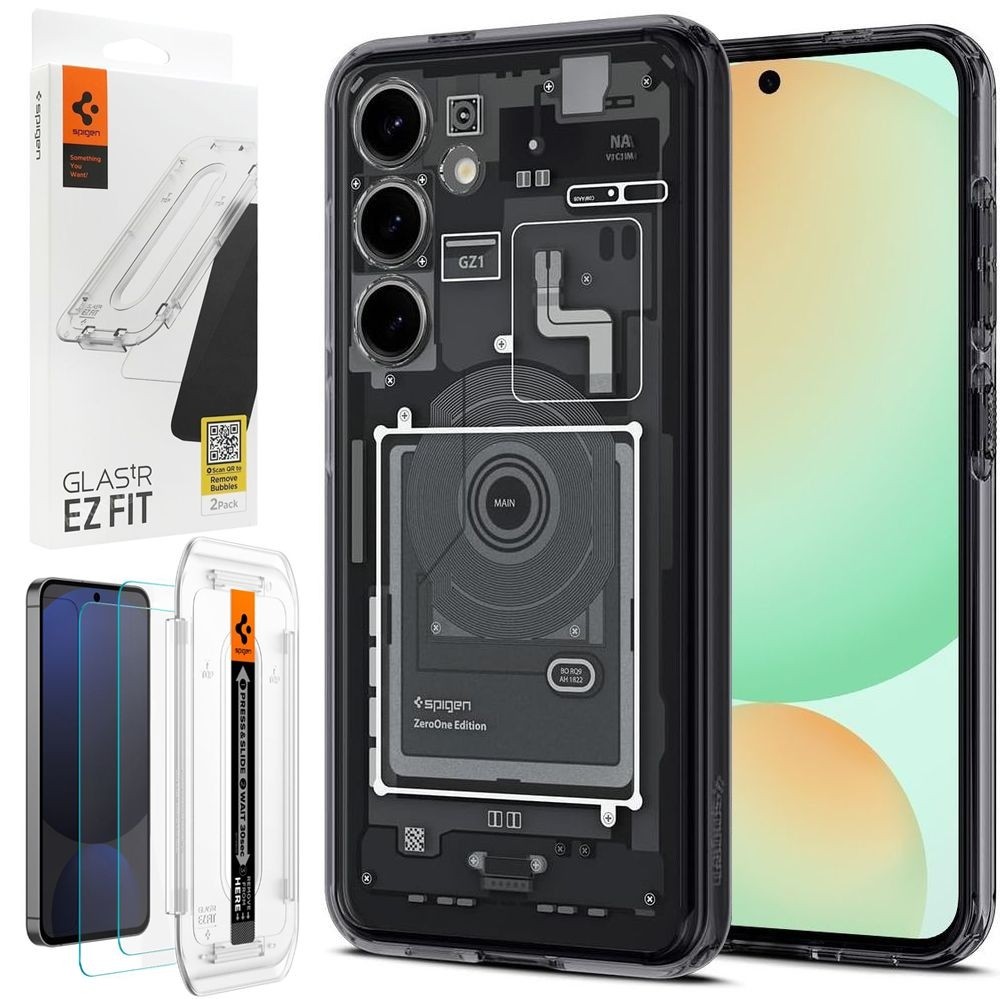 Etui SPIGEN Ultra Hybrid | Zero One + 2x SZKŁO Spigen do Samsung Galaxy S24 FE