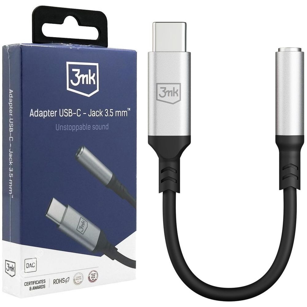 3mk | Adapter Audio USB-C Jack 3.5mm | DAC | Szary