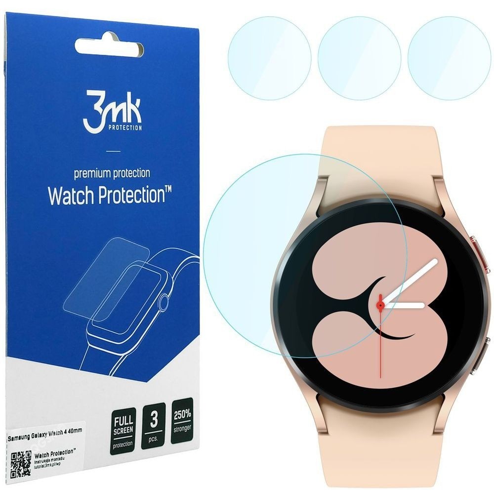 Folia Hybrydowa 3mk Watch Protection | 3 sztuki do Samsung Galaxy Watch 4 40mm