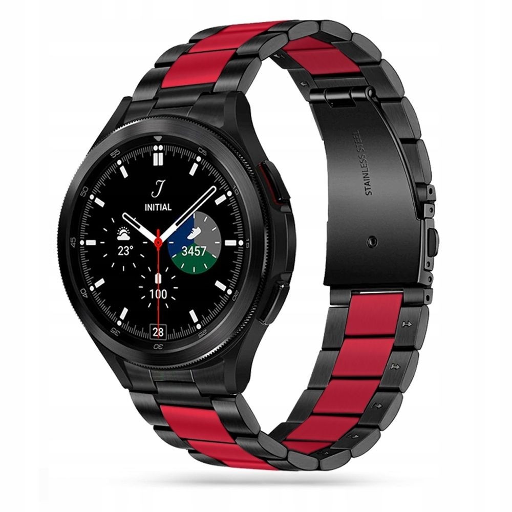 Stalowy Pasek Bransoleta | Black&Red do Samsung Galaxy Watch 4 Classic 42/46mm