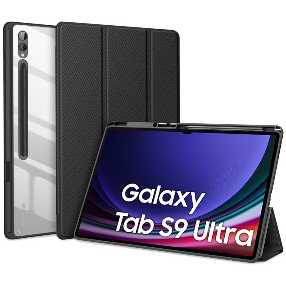 Stojące Etui DUX Crystal Case | Black do Samsung Galaxy Tab S9 Ultra 14.6" X910/X916B