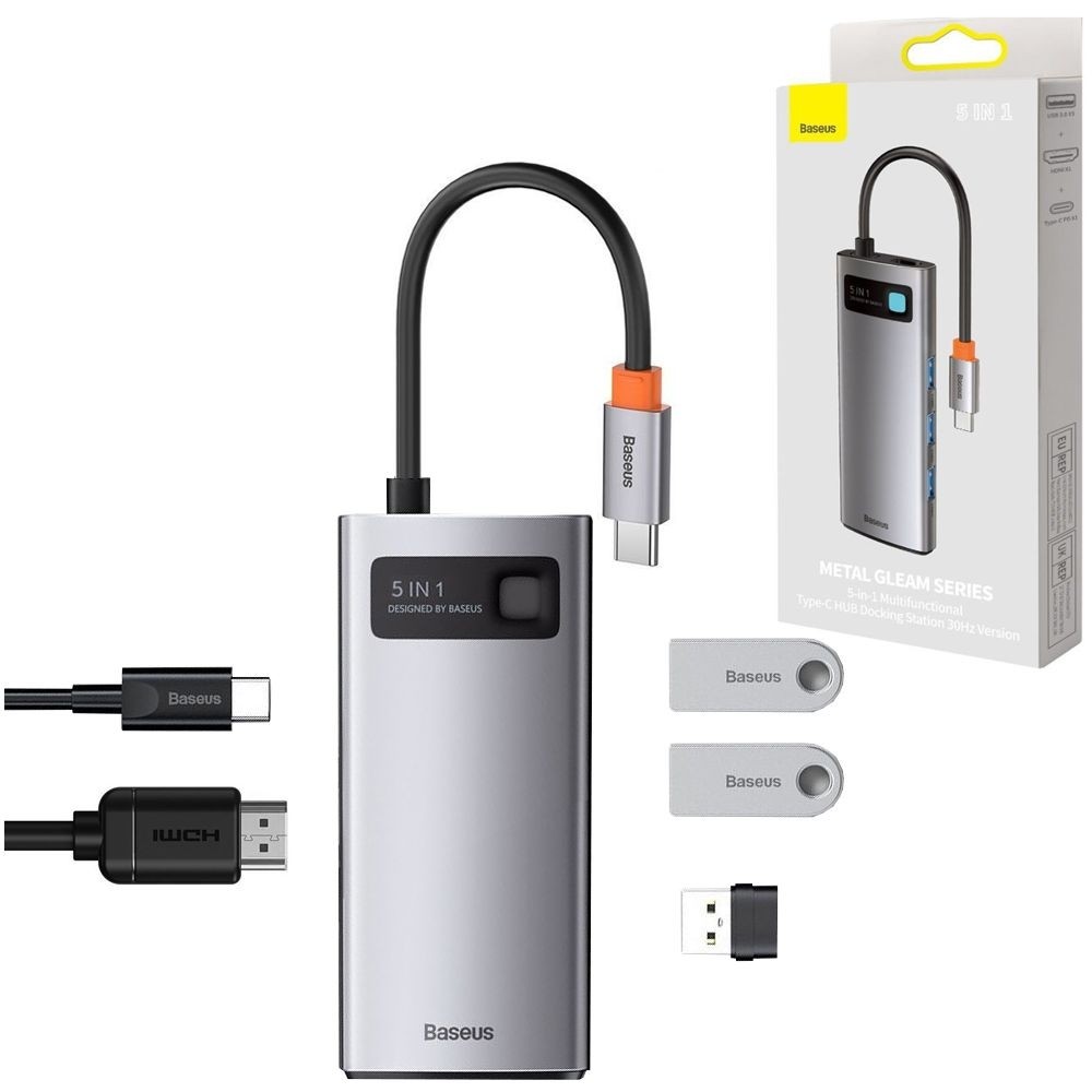 Baseus Metal 5w1 | USB-C HUB | USB-C PD 3x USB 3.0 HDMI 4K