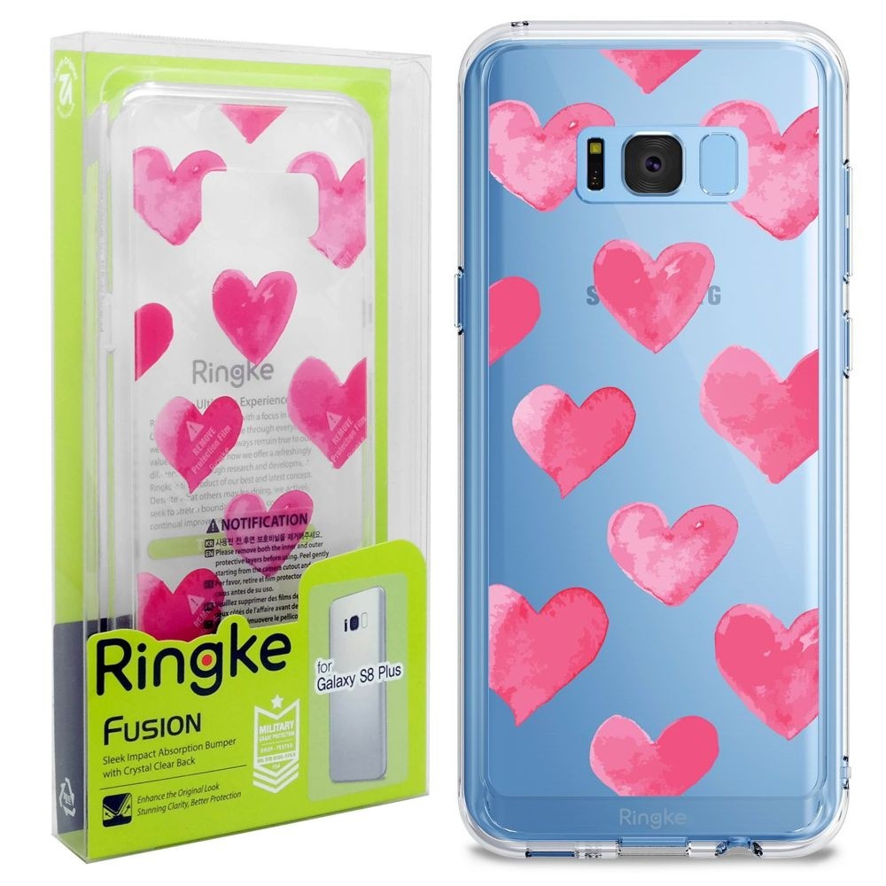 Samsung Galaxy S8+ Plus | Etui Ringke Fusion Design | Watercolor Hearts