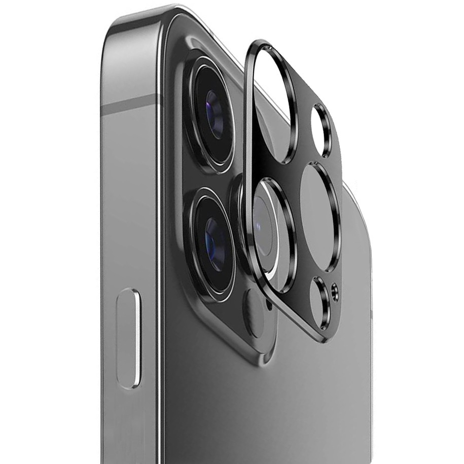 Metal Camera Styling | Nakładka Osłona na Aparat | Czarna do Apple iPhone 12 Pro Max