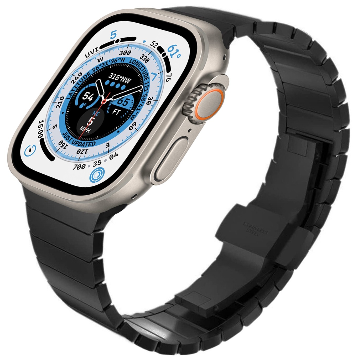 Panelowa Bransoleta LinkBand | Czarna do Apple Watch Ultra 1/2