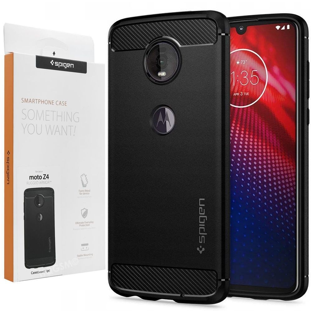 Etui SPIGEN Rugged Armor | Black do moto Z4