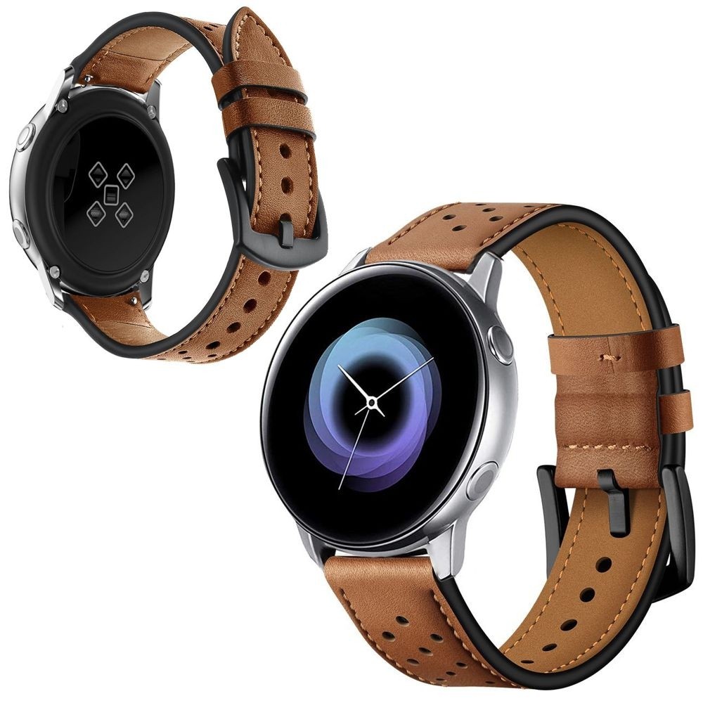 Samsung Galaxy Watch Active2 44mm | Skórzany Pasek Leather Herms | Brązowy