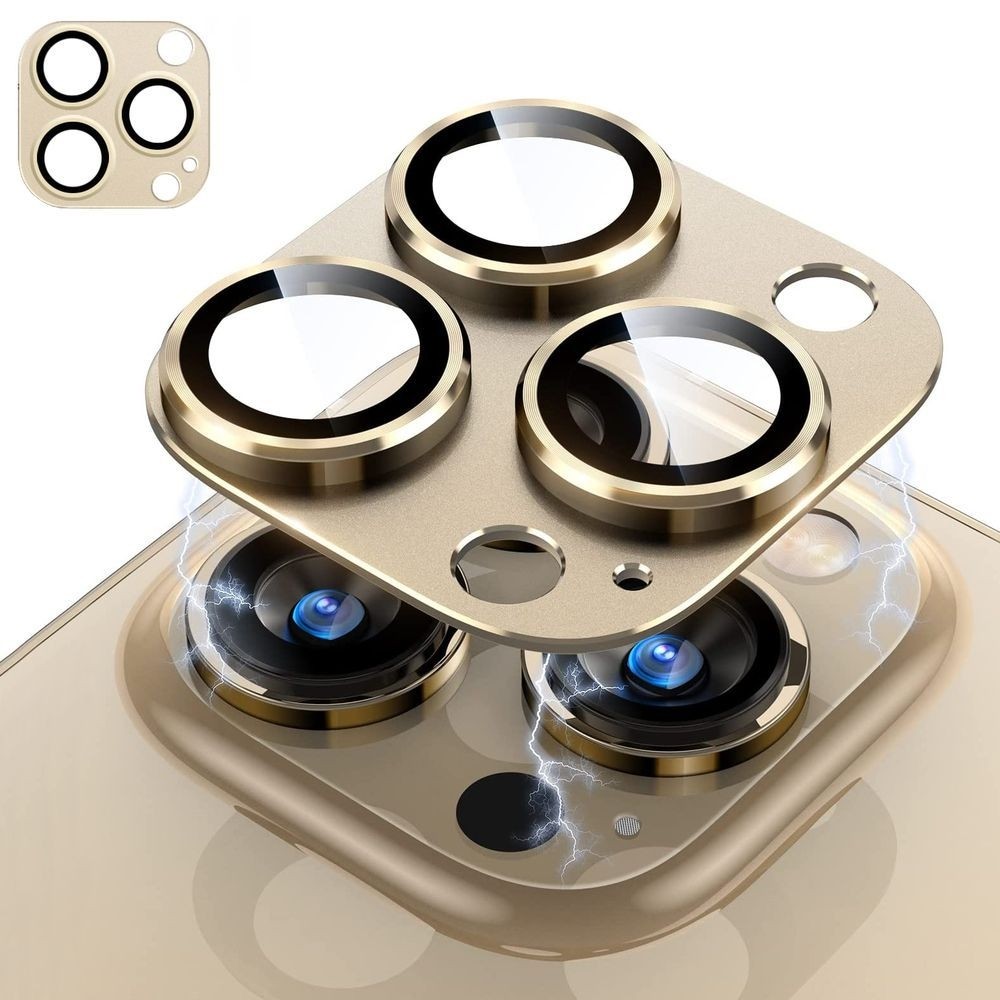 CamRing Alu | Szkło na Aparat Nakładka | Gold do Apple iPhone 14 Pro / Pro Max