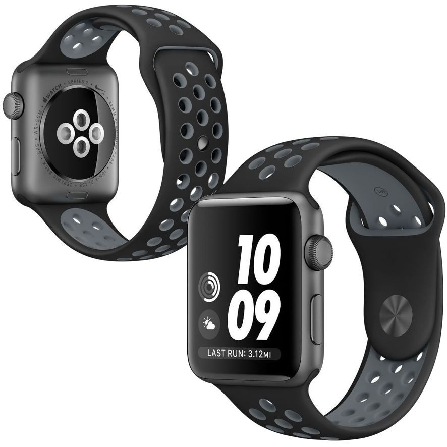 Apple Watch 4/5/6/SE 44mm | Silikonowy Pasek Sport Band | Black & Space Grey