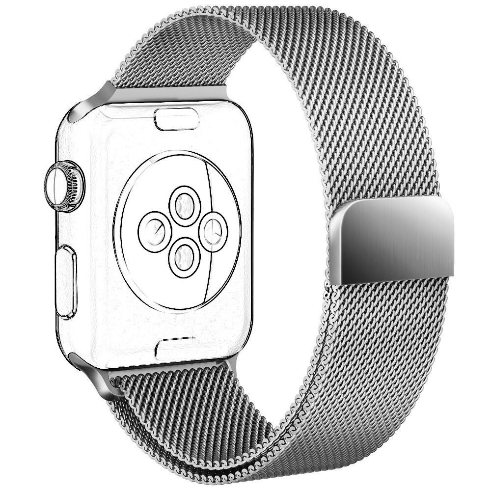 Apple Watch 1/2/3 42mm | Pasek Siatka Milanese Mesh Band | Silver