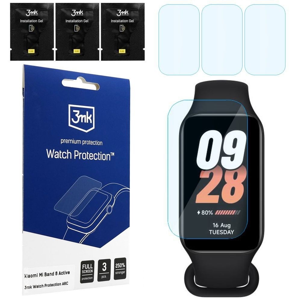 3x Folia Hydrożelowa 3mk Watch Protection do Xiaomi Mi Band 8 Active